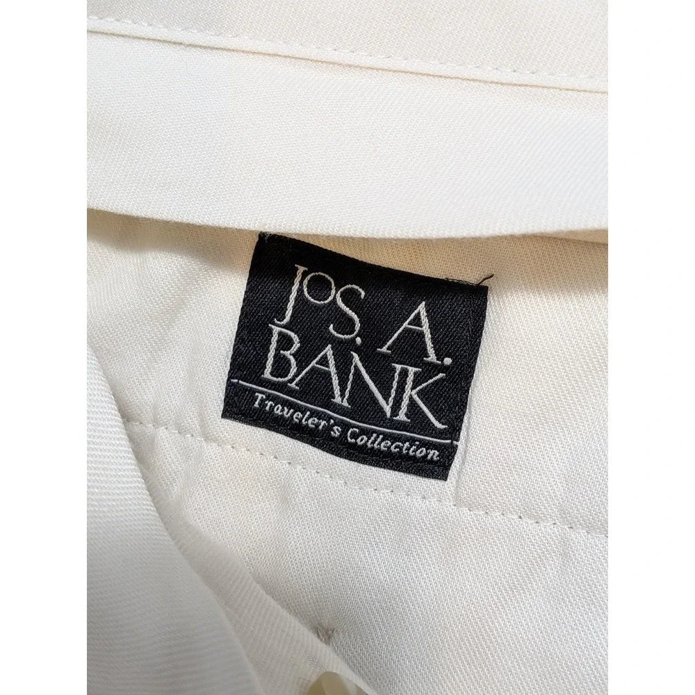 Jos A Bank Traveler's Collection Mens Pants Beige 42x30 Traveler 100% Linen